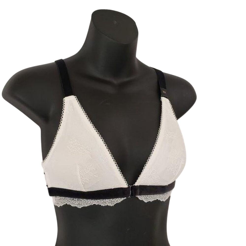 4/$20 Victoria's Secret Bralette Cream Black Velvet Women's XS New with Tags